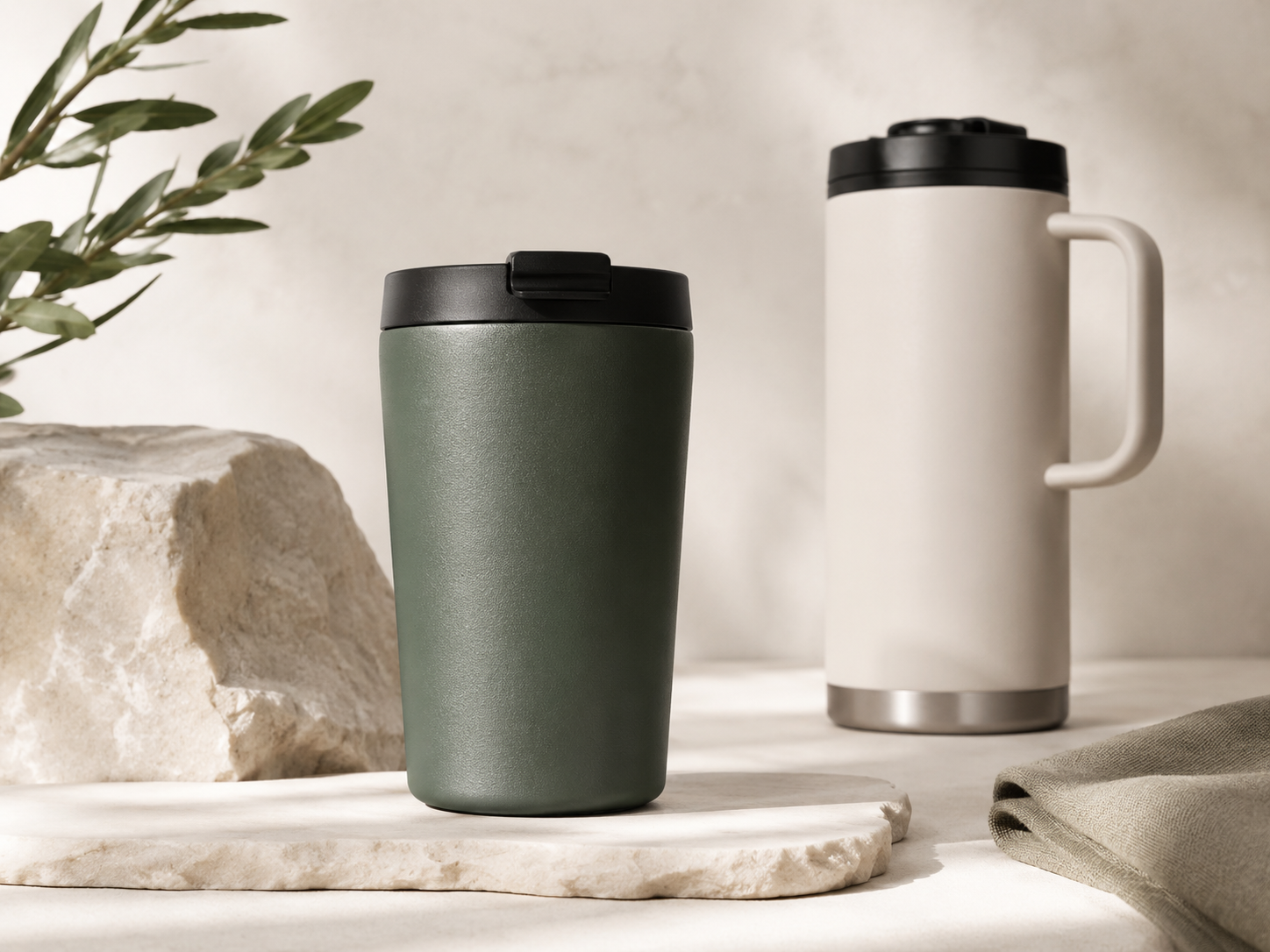 Recycled stainless steel tumbler in premium brand colors